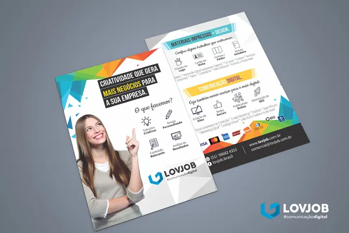 Folheto promocional para LOVJOB
