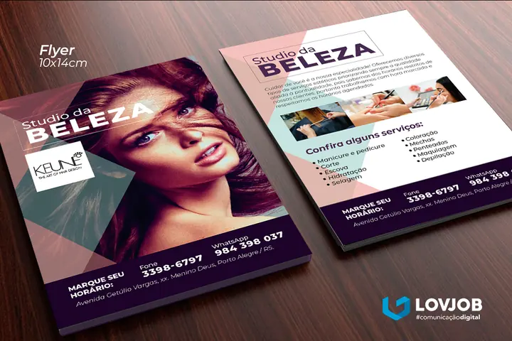 Flyer 10x14 cm para Studio da Beleza
